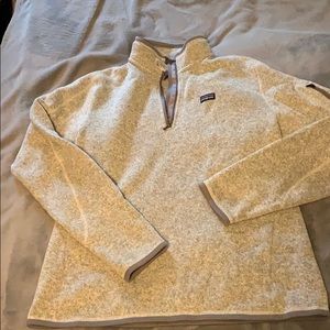 Gray and white Patagonia fleece